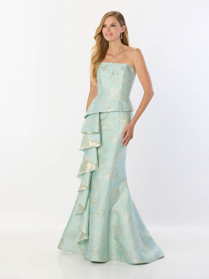 Montage by Mon Cheri M2226 Brocade Pongee Lining Long Dress