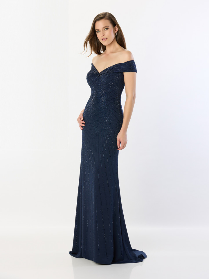 Montage by Mon Cheri M2234 Double Knit Jersey Stone Dress