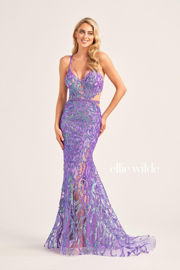 Ellie Wilde by Mon Cheri EW35007 Embroidered Sequin Dress