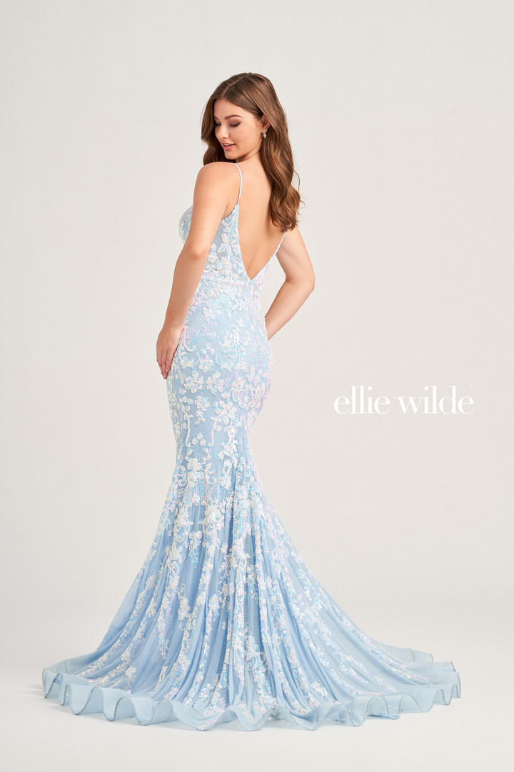 Ellie Wilde by Mon Cheri EW35048 Embroidered Mesh Long Dress