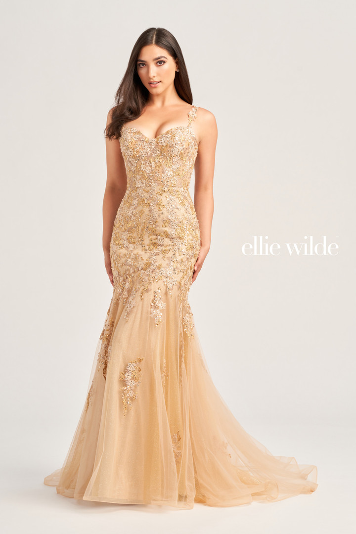 Ellie Wilde by Mon Cheri EW35238 Embroidered Tulle Dress