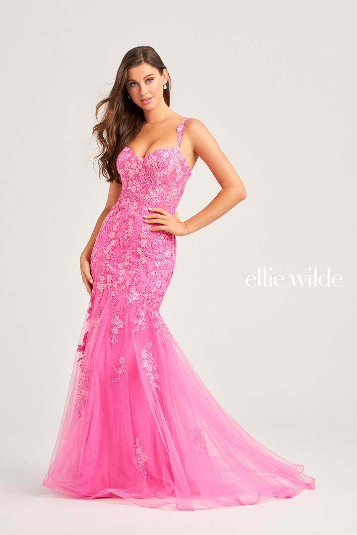 Ellie Wilde by Mon Cheri EW35238 Embroidered Tulle Dress