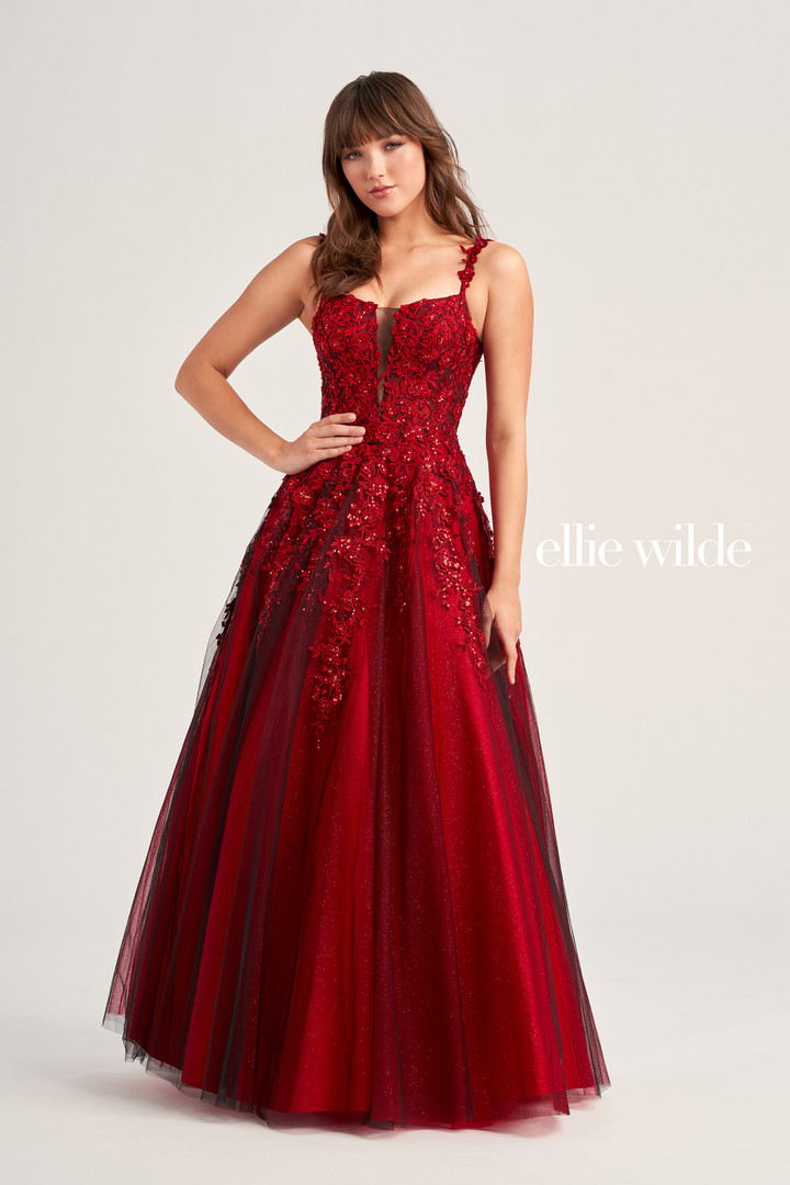 Ellie Wilde by Mon Cheri EW35068 Tulle Lace Applique Dress