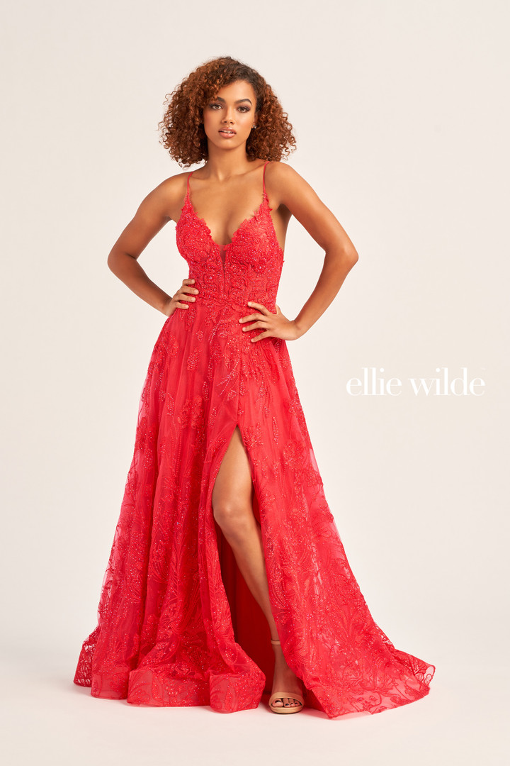 Ellie Wilde by Mon Cheri EW35103 Embroidered Tulle Dress