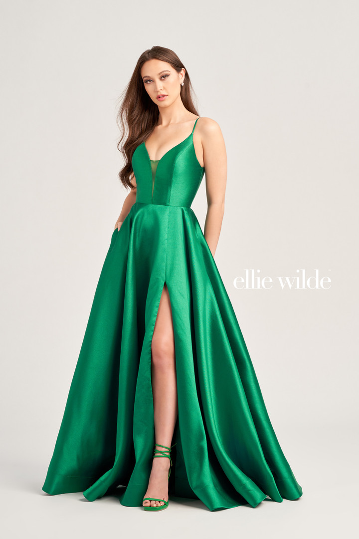 Ellie Wilde by Mon Cheri EW35232 Satin Sleeveless Long Dress
