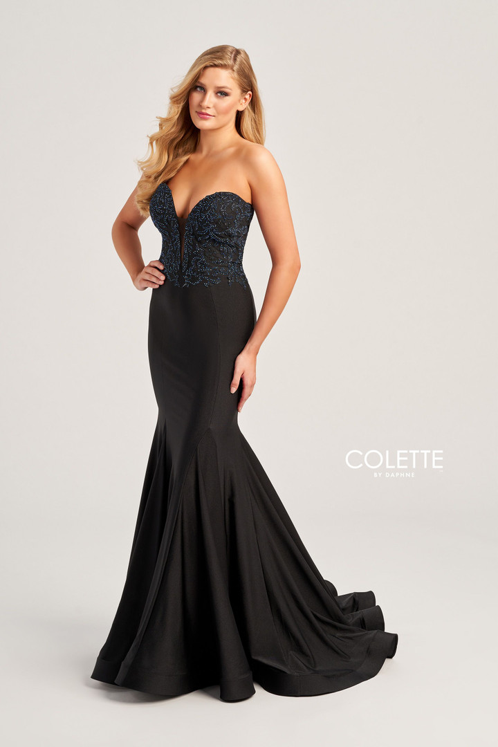 Colette by Daphne CL5112 Stone Accents Strapless Dress