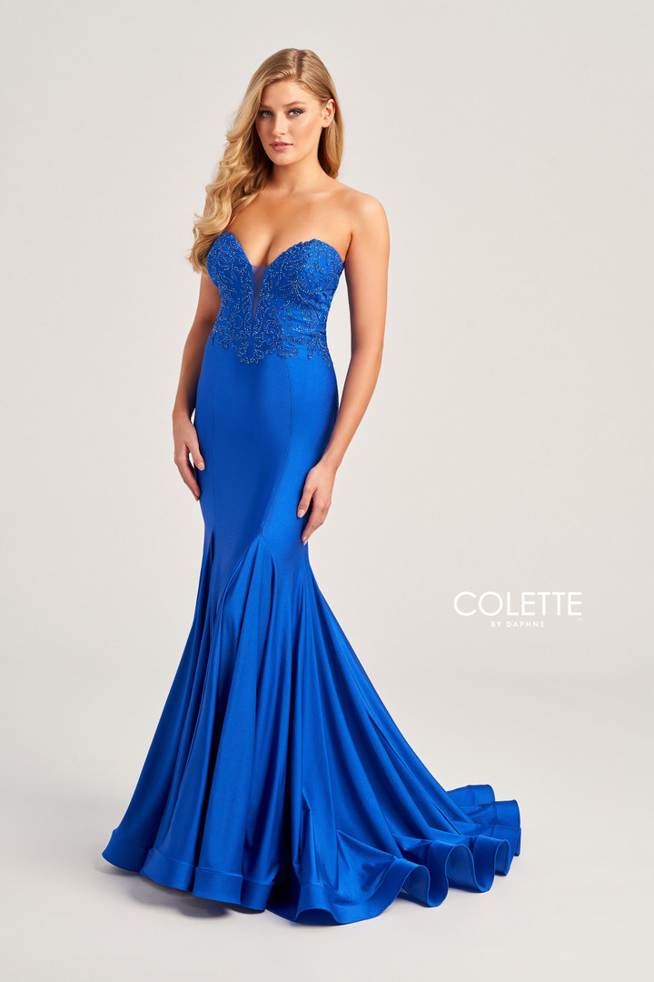 Colette by Daphne CL5112 Stone Accents Strapless Dress