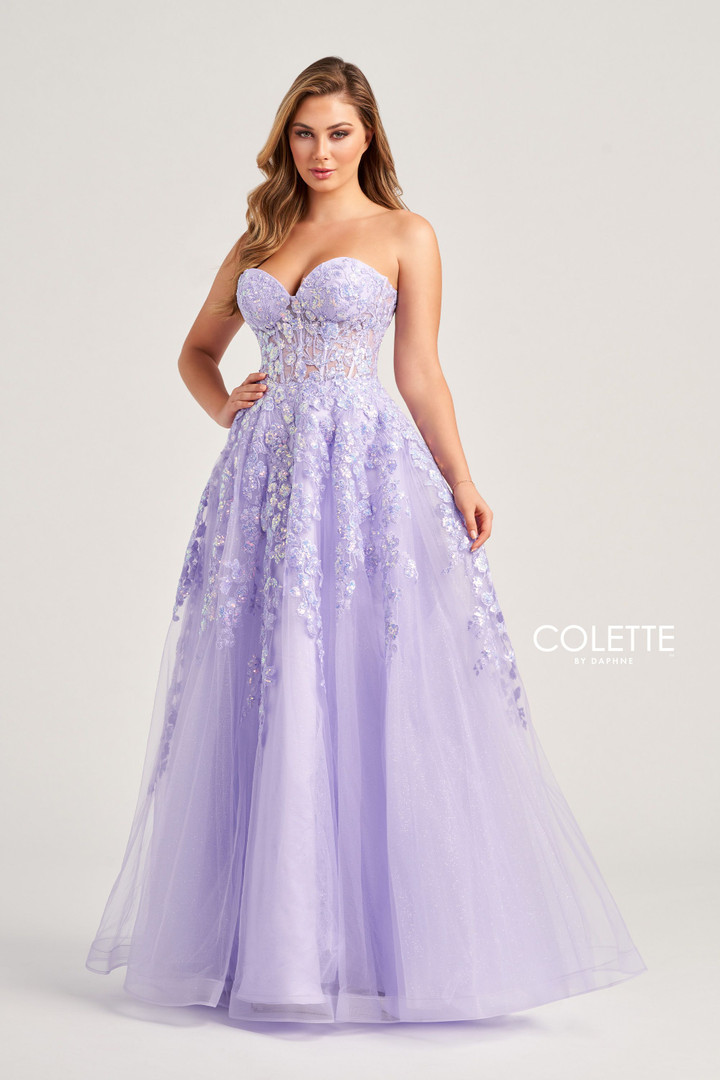 Colette by Daphne CL5136 Tulle Sequin Glitter Tulle Dress