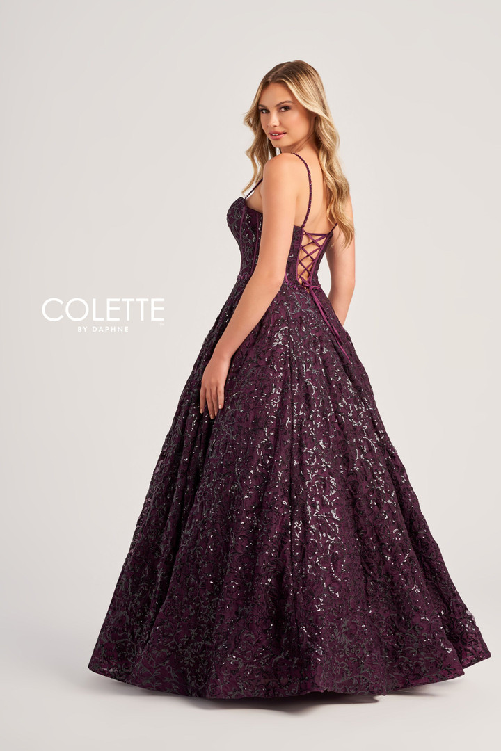 Colette by Daphne CL5141 Embroidered Novelty Sequin Dress