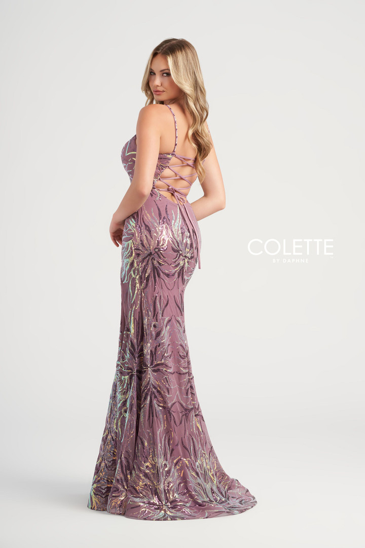 Colette by Daphne CL5195 Novelty Multi Color Sequin Dress