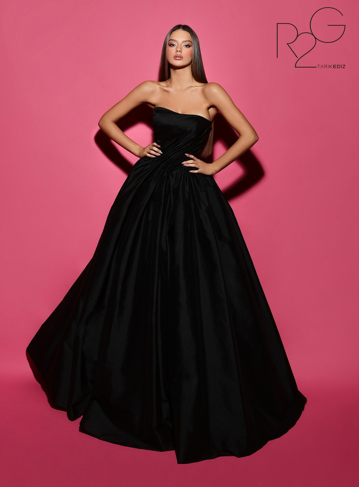 Tarik Ediz 53011 Tafetta Sweetheart Neck Strapless Dress