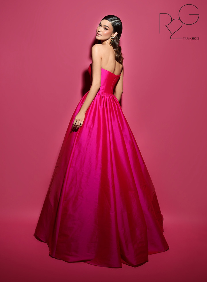 Tarik Ediz 53011 Tafetta Sweetheart Neck Strapless Dress