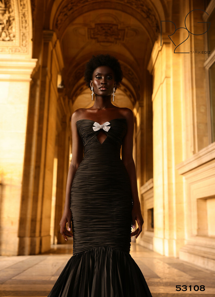 Tarik Ediz 53108 Tafetta Sweetheart Neck Strapless Dress
