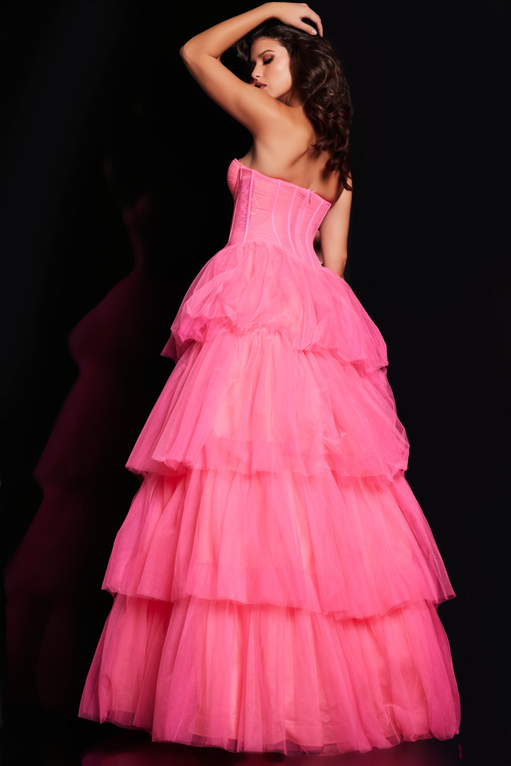 Jovani 37062 Tulle Corset Bodice Sleeveless A-line Ballgown