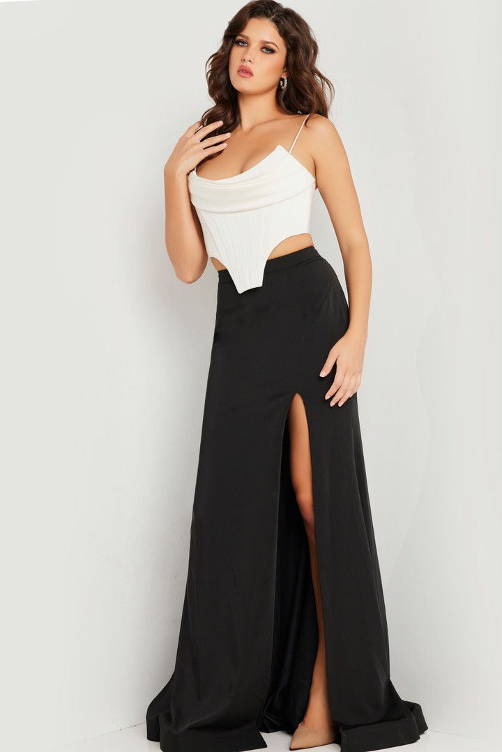 Jovani 37234 Neoprene Spaghetti Strap Scoop Neck Long Dress