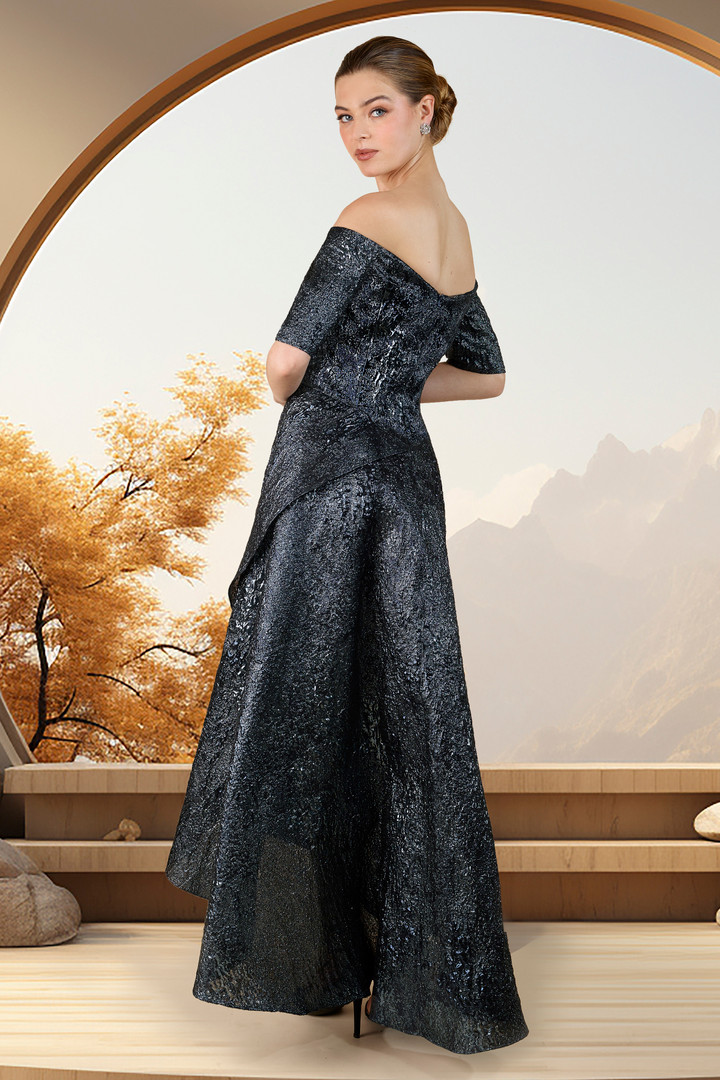 Janique 61022 Off-shoulder Three-quarter Sleeves Dress