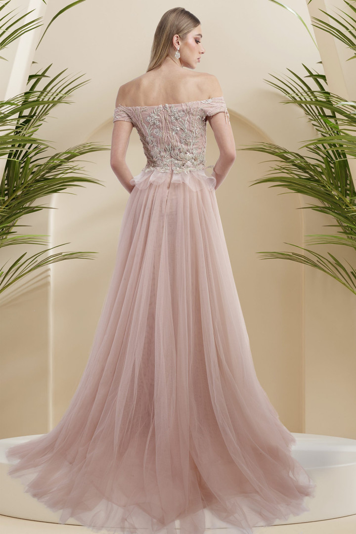 Janique 9639 Elegant Beaded Off-shoulder Mermaid Gown