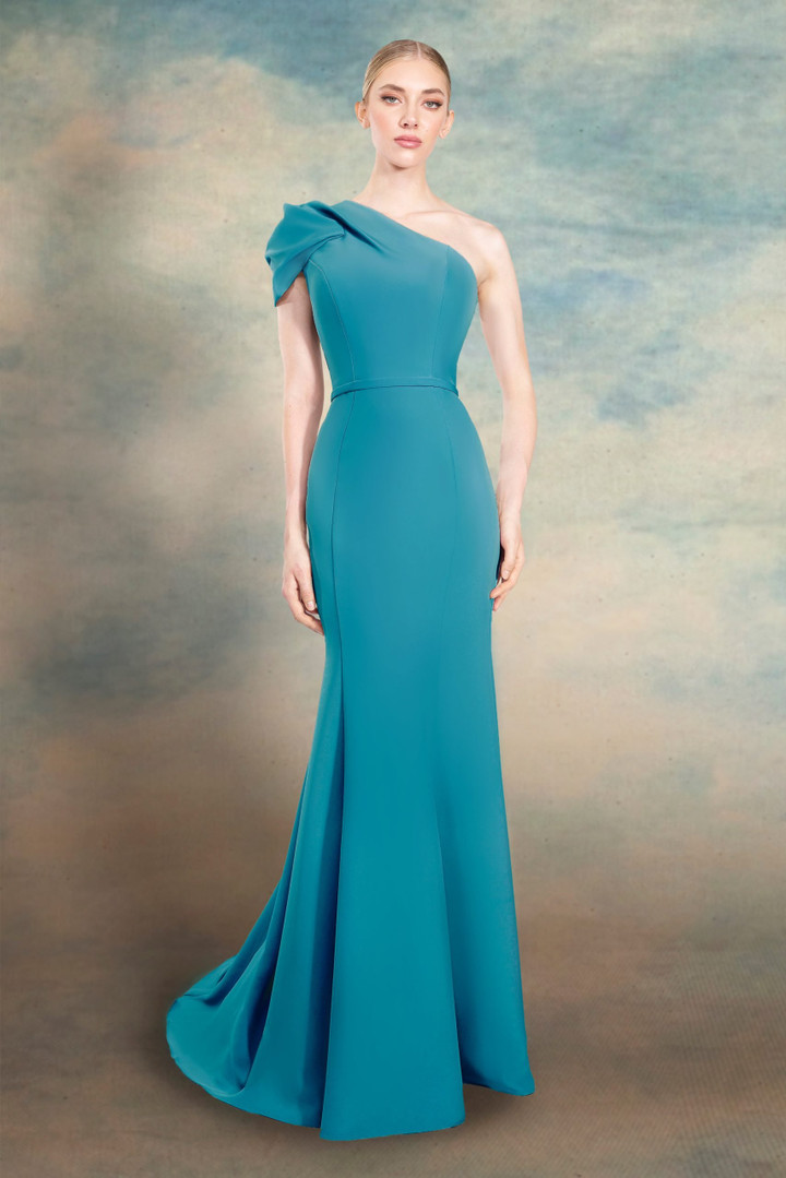 Janique 23007 Asymmetric Single-shoulder Long Gown