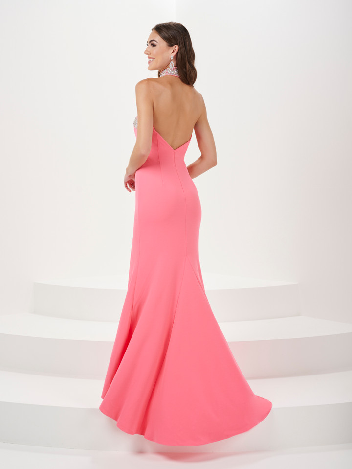Panoply 14159 Heavy Jersey Sleeveless Halter Neck Long Gown