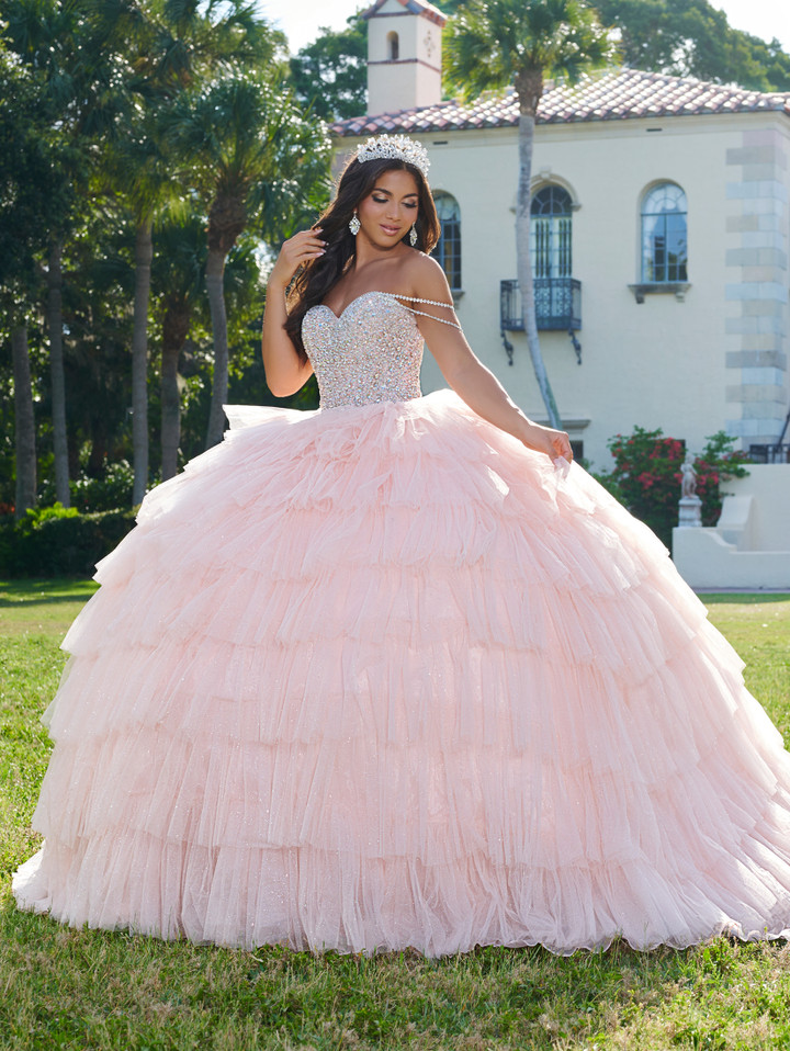 Quinceanera 26071 Rhinestone Tulle Strapless Long Ball Gown