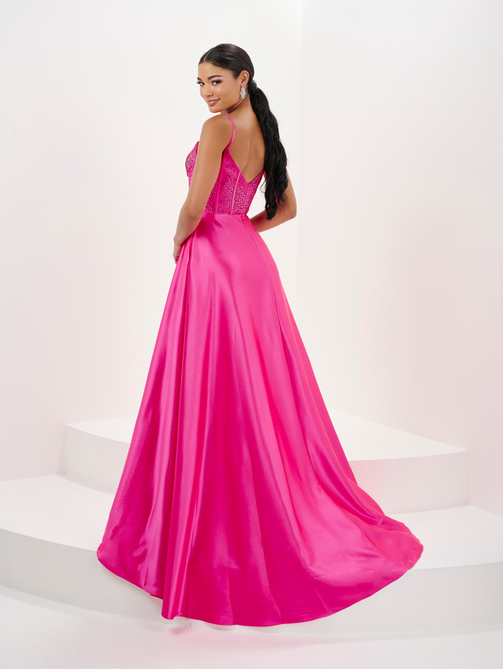 Tiffany Designs 16101 Heat-Set Stone Jersey Long Dress