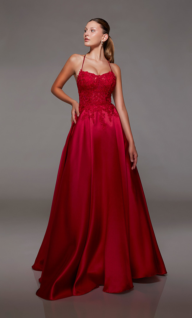 Alyce Paris 1784 Lace-mikado Scooped Neckline Long Dress