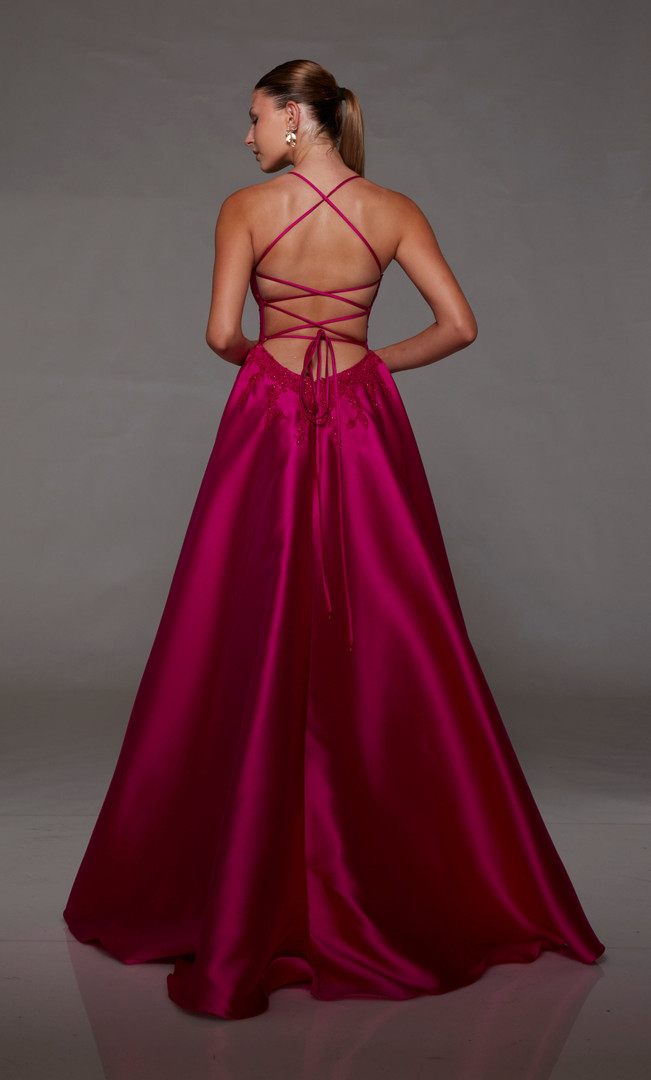 Alyce Paris 1784 Lace-mikado Scooped Neckline Long Dress