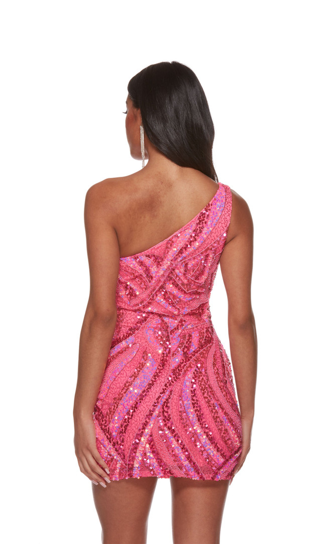 Alyce Paris 4641 Hand Beaded One Shoulder Formal Short Dress