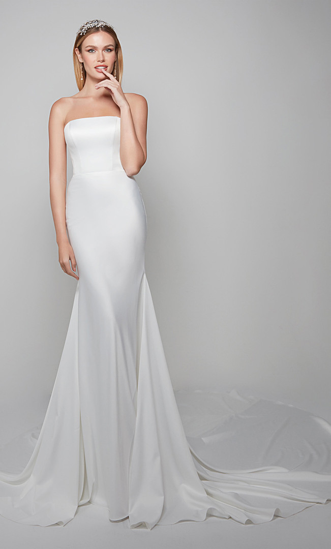 Alyce Paris 7060 Satin Strapless Mermaid Wedding Dress