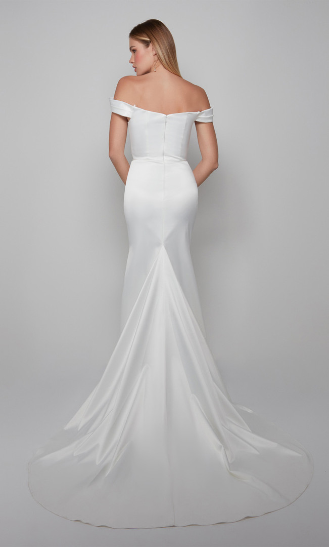Alyce Paris 7064 Duchess Satin Off Shoulder Wedding Dress