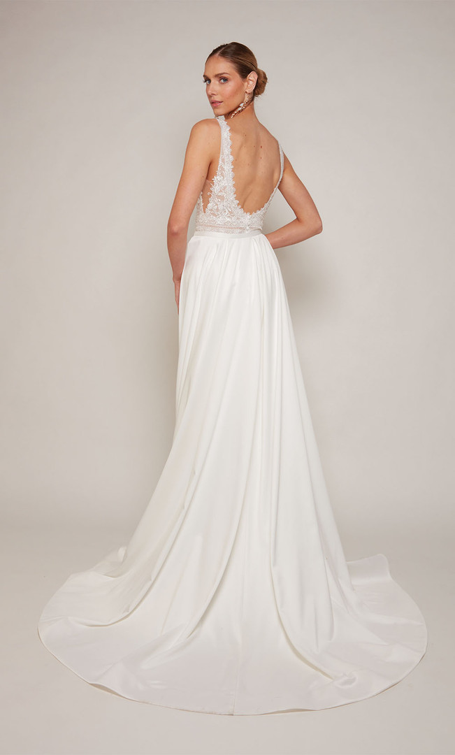 Alyce Paris 7097 Perfect Satin V-neck Straight Wedding Dress