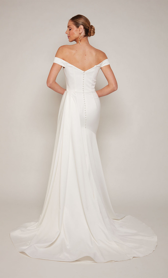 Alyce Paris 7098 Chiffon Satin Off Shoulder Wedding Dress