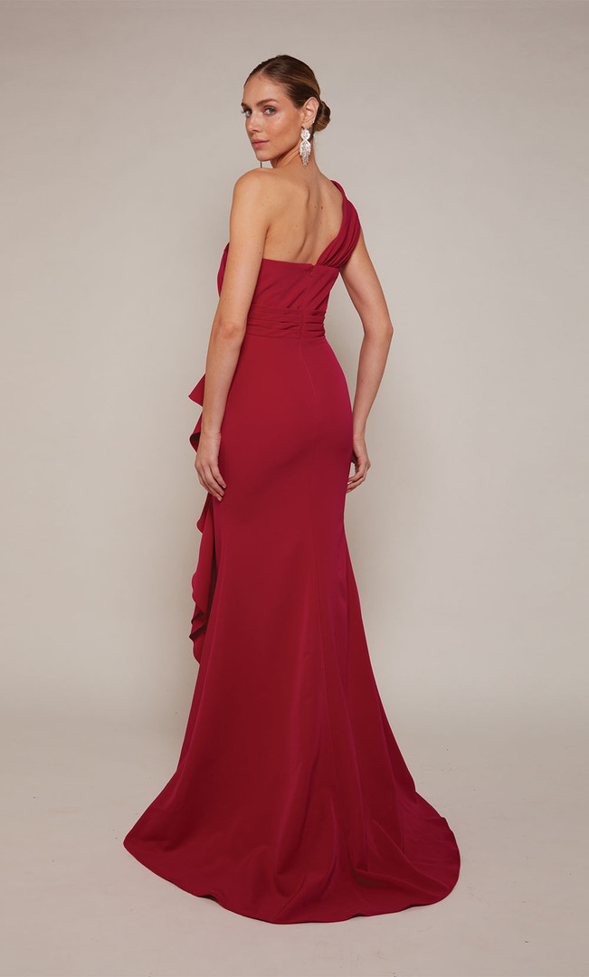 Alyce Paris 27646 Faille One Shoulder Straight Long Dress
