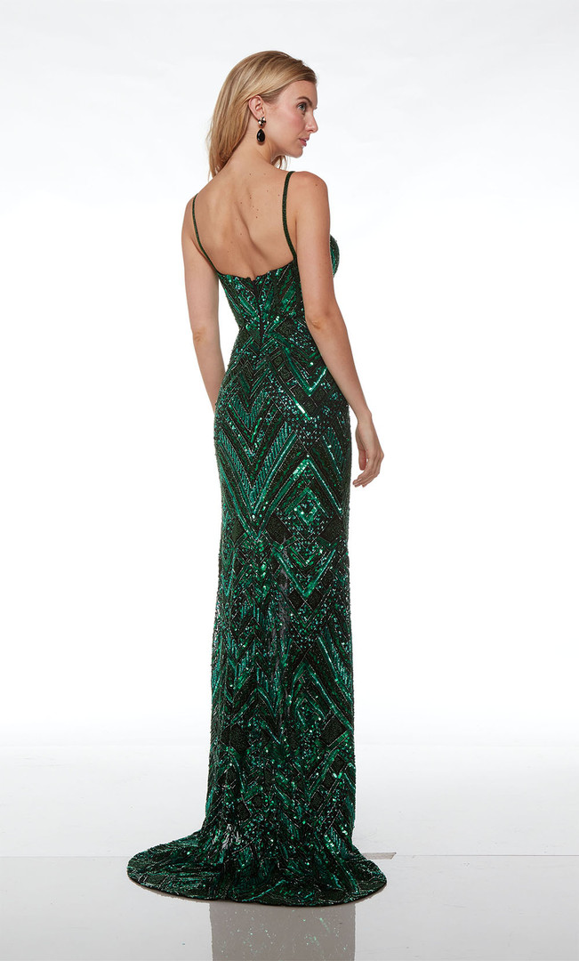 Alyce Paris 61481 Hand Beaded Plunging Neckline Long Dress