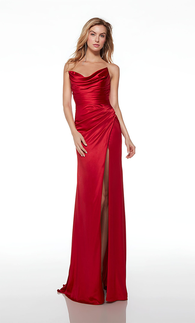 Alyce Paris 61571 Satin Off the Shoulder Neckline Dress