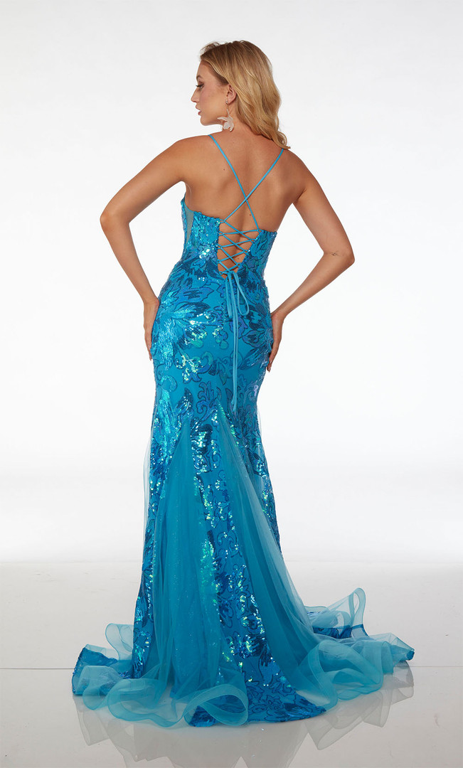 Alyce Paris 61617 Sequins Plunging Neckline Mermaid Dress