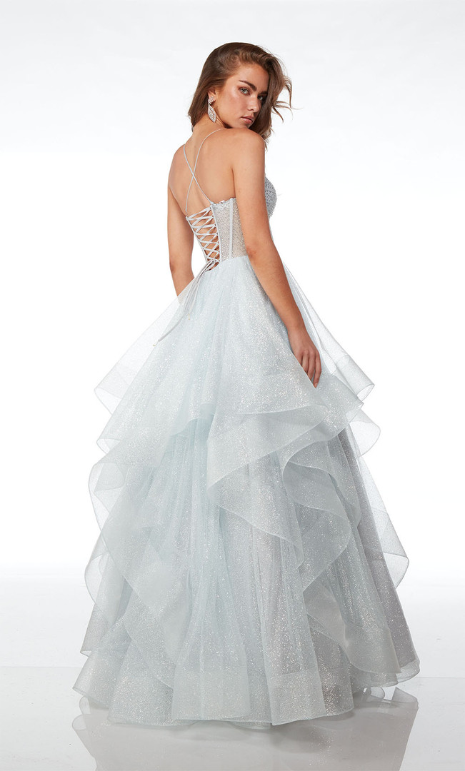 Alyce Paris 61637 Beaded Glitter Tulle Sweetheart Neck Dress