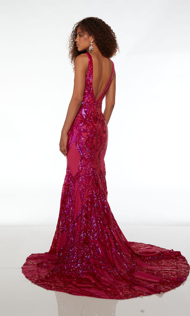 Alyce Paris 61651 Sequins Plunging Neckline Mermaid Dress