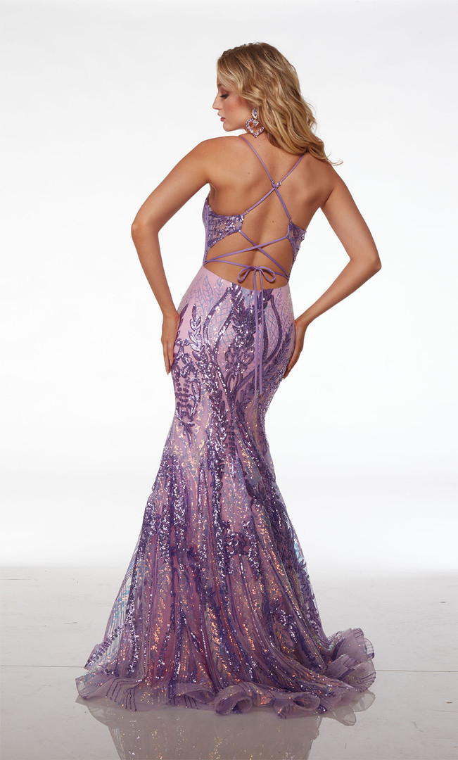 Alyce Paris 61656 Sequins Plunging Neckline Mermaid Dress