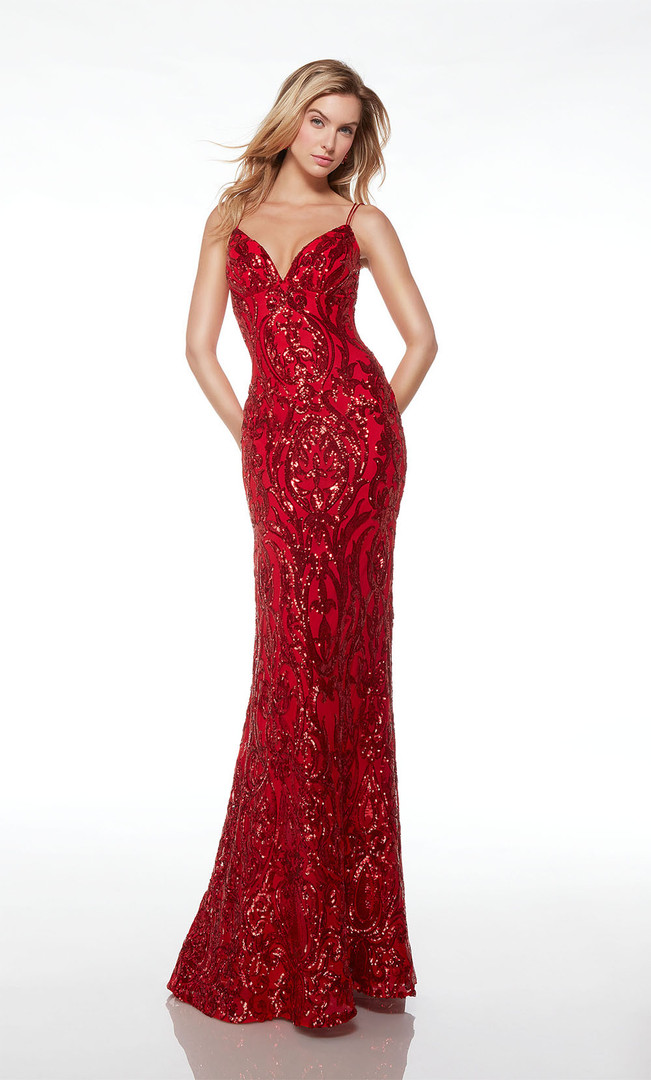 Alyce Paris 61677 Sequins V-Neck Sleeveless Mermaid Dress