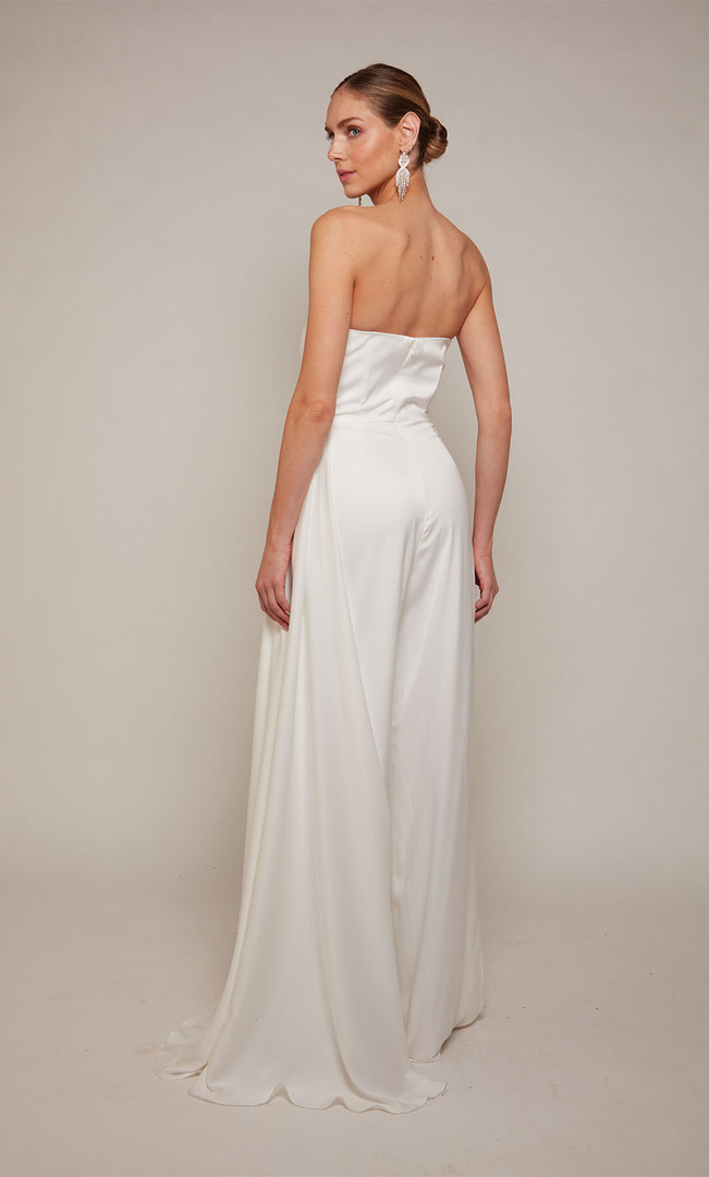 Alyce Paris 70050 Satin Strapless Engagement Long Jumpsuit
