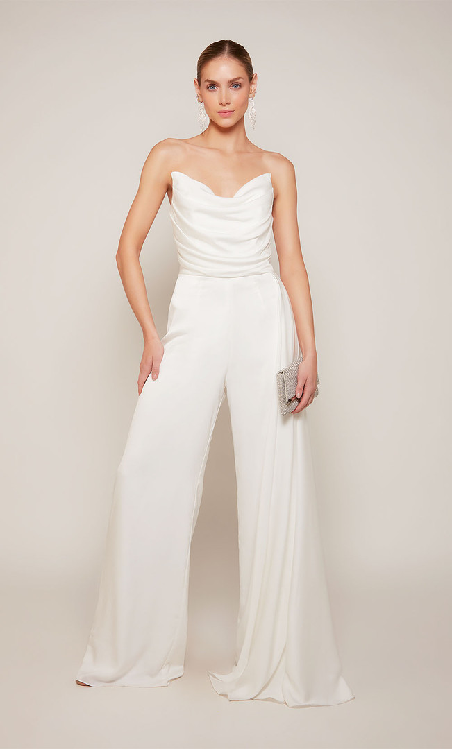 Alyce Paris 70050 Satin Strapless Engagement Long Jumpsuit
