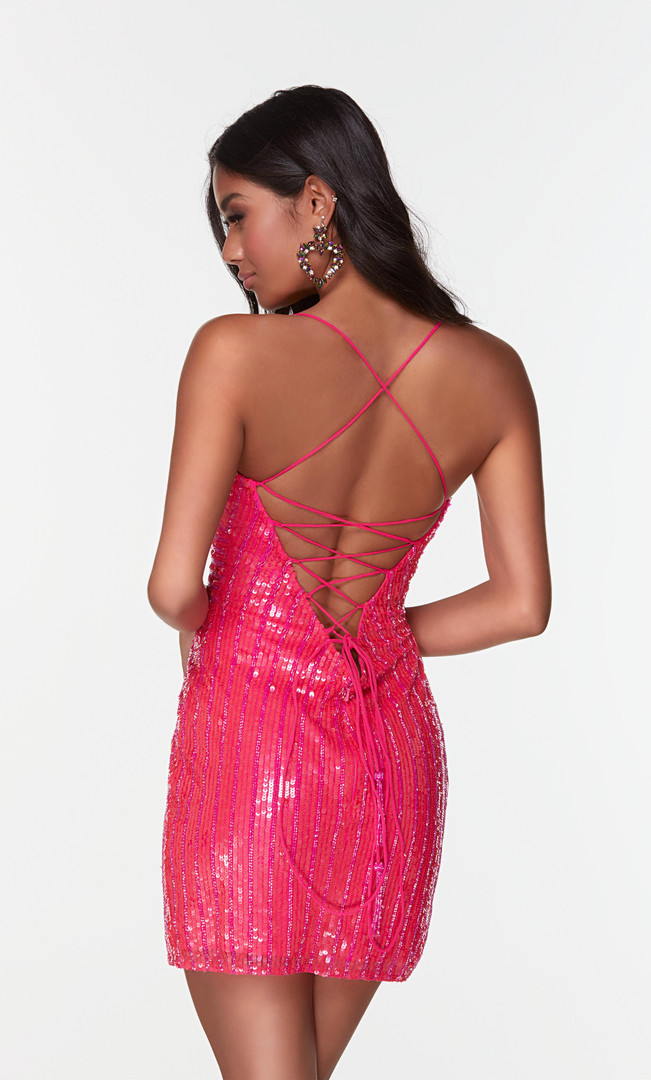 Alyce Paris 4536 Hand Beaded Tulle V-neck Formal Short Dress