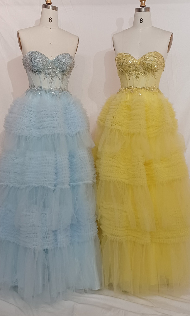 Dave and Johnny 11667 Strapless Layered Tulle Ball Gown