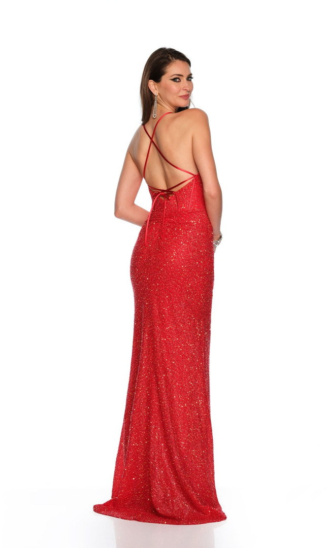 Dave and Johnny 11550 Sequin Sleeveless Fitted Formal Dress