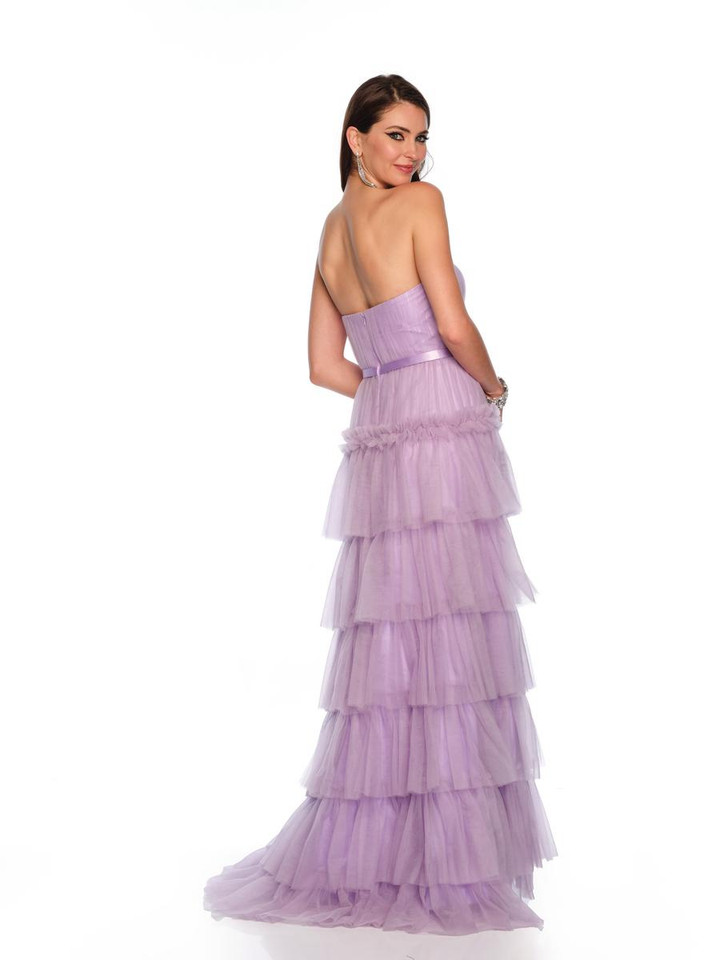 Dave and Johnny 11579 Strapless Ruffle Layered Long Dress