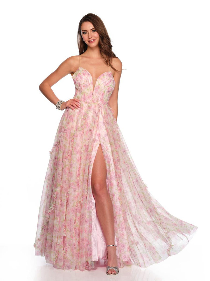 Dave and Johnny 11590 Low V-neckline Sleeveless A-line Dress