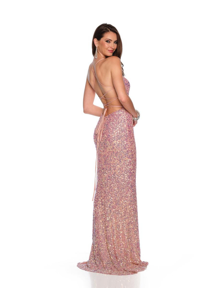 Dave and Johnny 11592 Sequin V-neck Sleeveless Prom Dress
