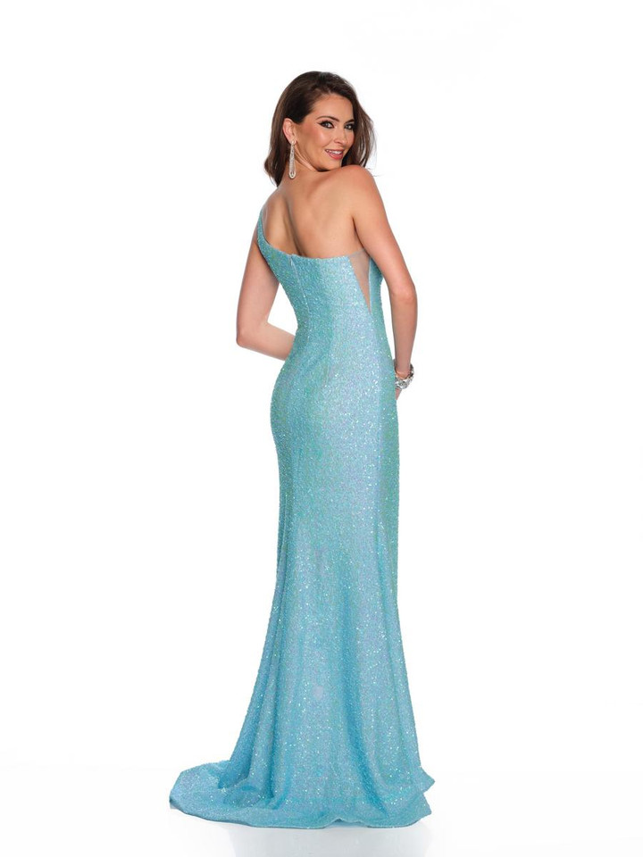 Dave and Johnny 11638 Illusion Cut Out One Shoulder Dress