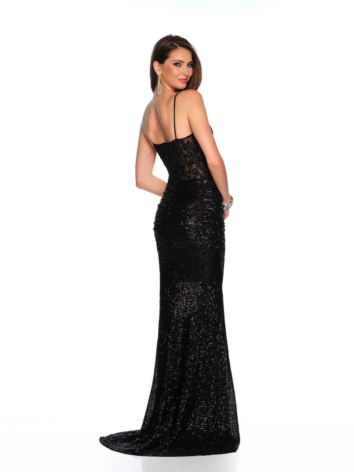 Dave & Johnny 11662 Lace Embroidered Sequin Fitted Dress